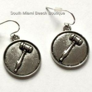 Silver Law Earrings Lawyer Attorney Paralegal Graduation Christmas Gift Plated